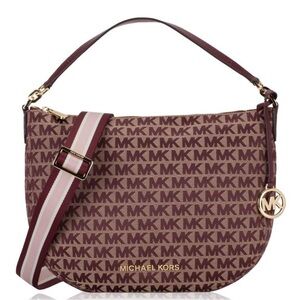 Michael Kors Bedford Crescent shoulder bag in a merlot/burgundy